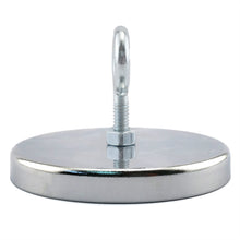 Load image into Gallery viewer, RB80EB Heavy-Duty Ceramic Round Base Magnet Assembled with Eyebolt - Side View