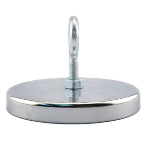 RB80EB Heavy-Duty Ceramic Round Base Magnet Assembled with Eyebolt - Side View