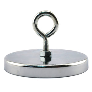 RB80EB Heavy-Duty Ceramic Round Base Magnet Assembled with Eyebolt - Front View