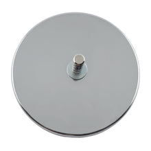 Load image into Gallery viewer, RB100POST Heavy-Duty Ceramic Round Base Magnet Assembled with Grooved Post - Bottom View