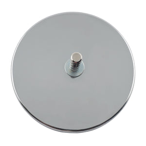 RB100POST Heavy-Duty Ceramic Round Base Magnet Assembled with Grooved Post - Bottom View