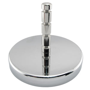 RB80POST Heavy-Duty Ceramic Round Base Magnet Assembled with Grooved Post - 45 Degree Angle View