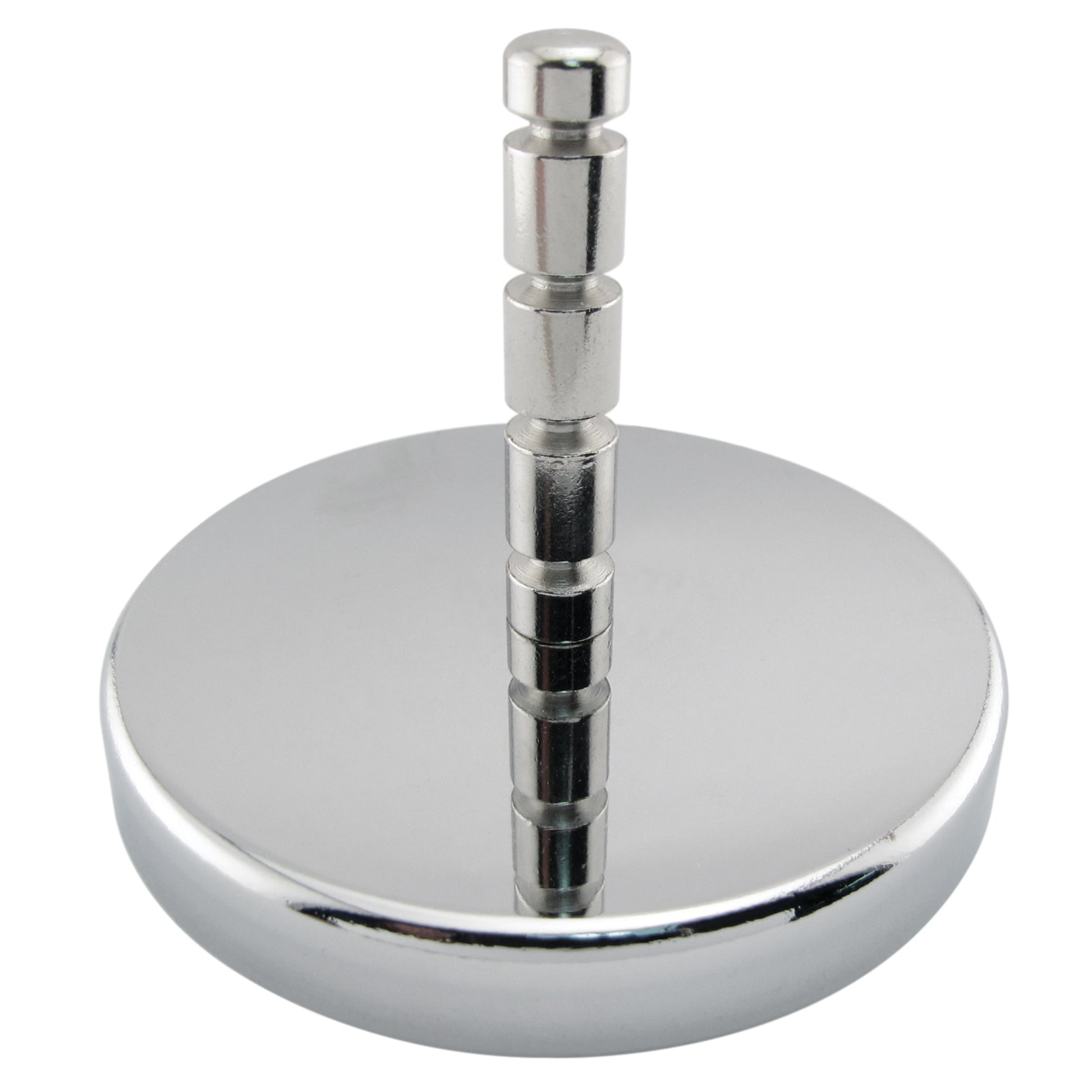 Load image into Gallery viewer, RB80POST Heavy-Duty Ceramic Round Base Magnet Assembled with Grooved Post - 45 Degree Angle View