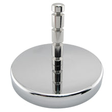 Load image into Gallery viewer, RB80POST Heavy-Duty Ceramic Round Base Magnet Assembled with Grooved Post - 45 Degree Angle View