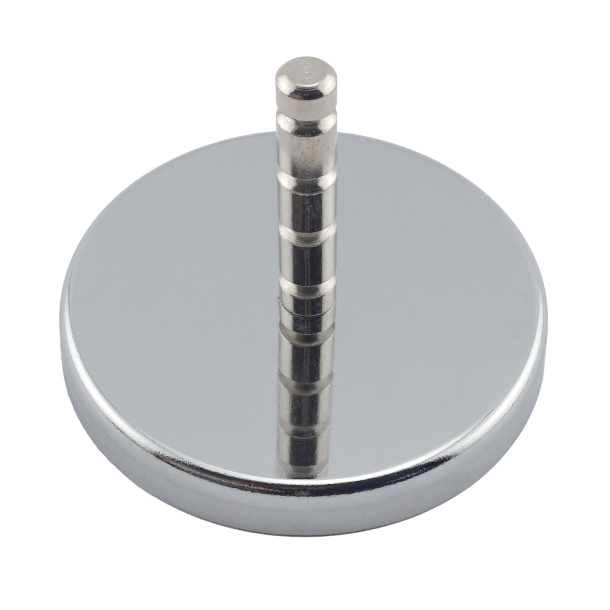 Load image into Gallery viewer, RB80POST Heavy-Duty Ceramic Round Base Magnet Assembled with Grooved Post - 45 Degree Angle View