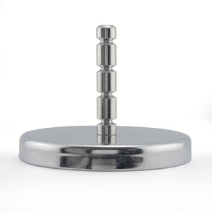 RB80POST Heavy-Duty Ceramic Round Base Magnet Assembled with Grooved Post - Side View