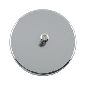 RB80POST Heavy-Duty Ceramic Round Base Magnet Assembled with Grooved Post - Bottom View
