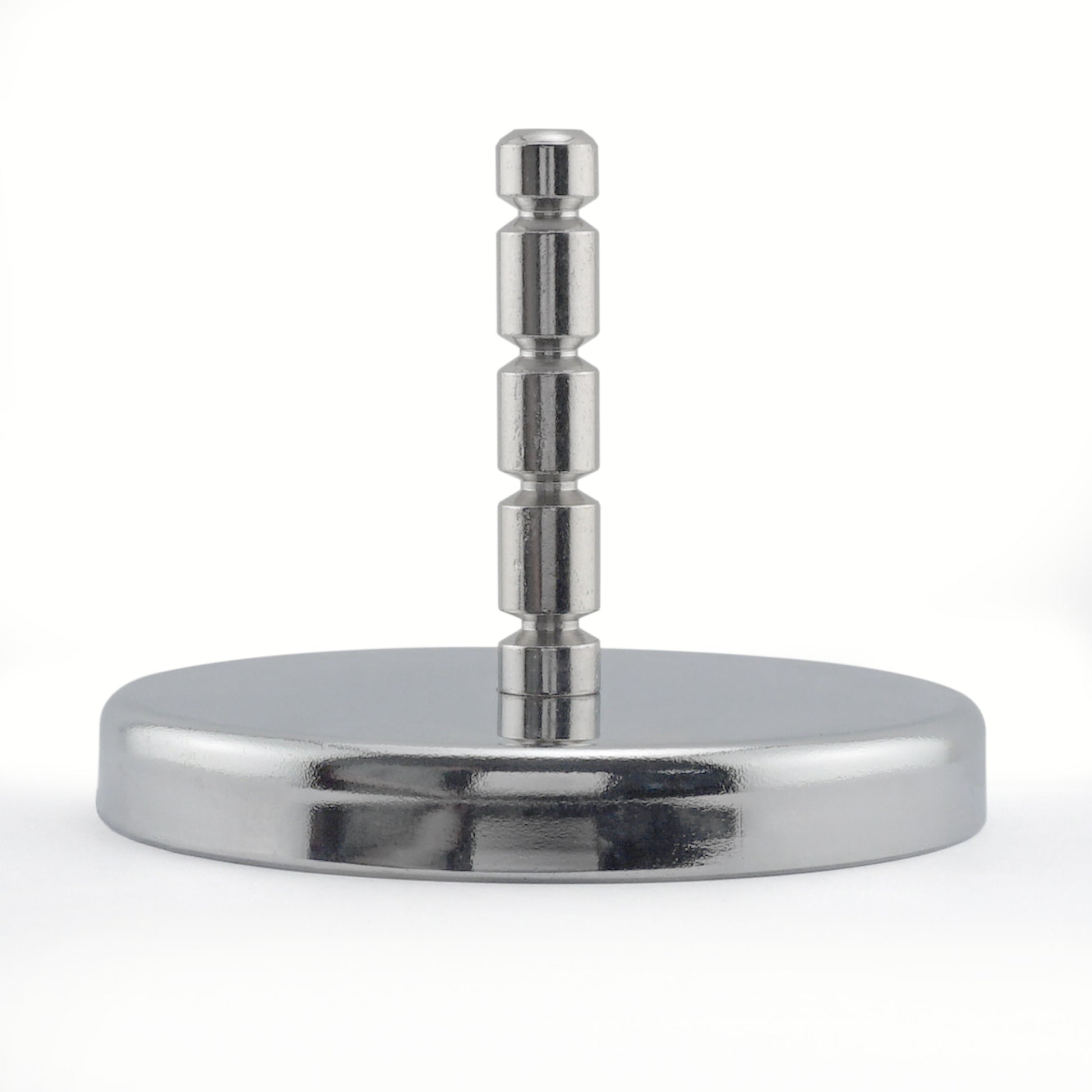 Load image into Gallery viewer, RB80POST Heavy-Duty Ceramic Round Base Magnet Assembled with Grooved Post - Side View