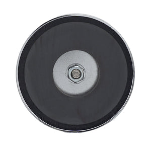 RB80POST Heavy-Duty Ceramic Round Base Magnet Assembled with Grooved Post - Bottom View
