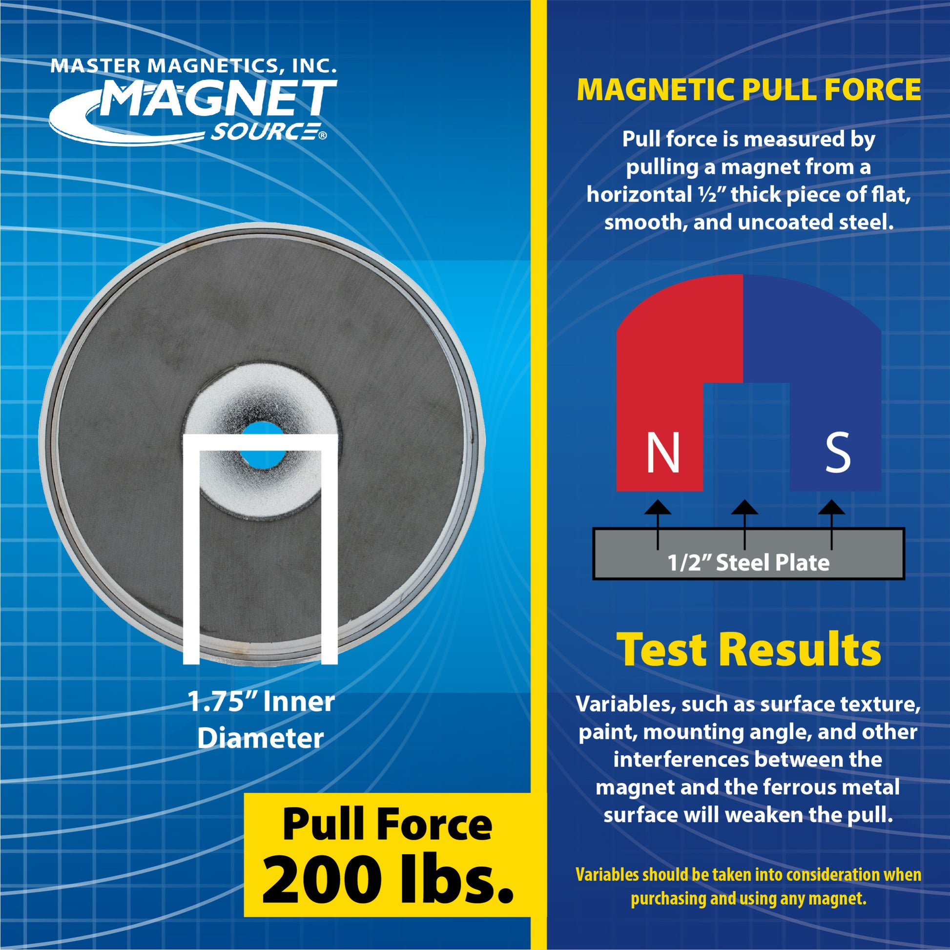 Load image into Gallery viewer, RB100CBX Heavy-Duty Ceramic Round Base Magnet - 45 Degree Angle View