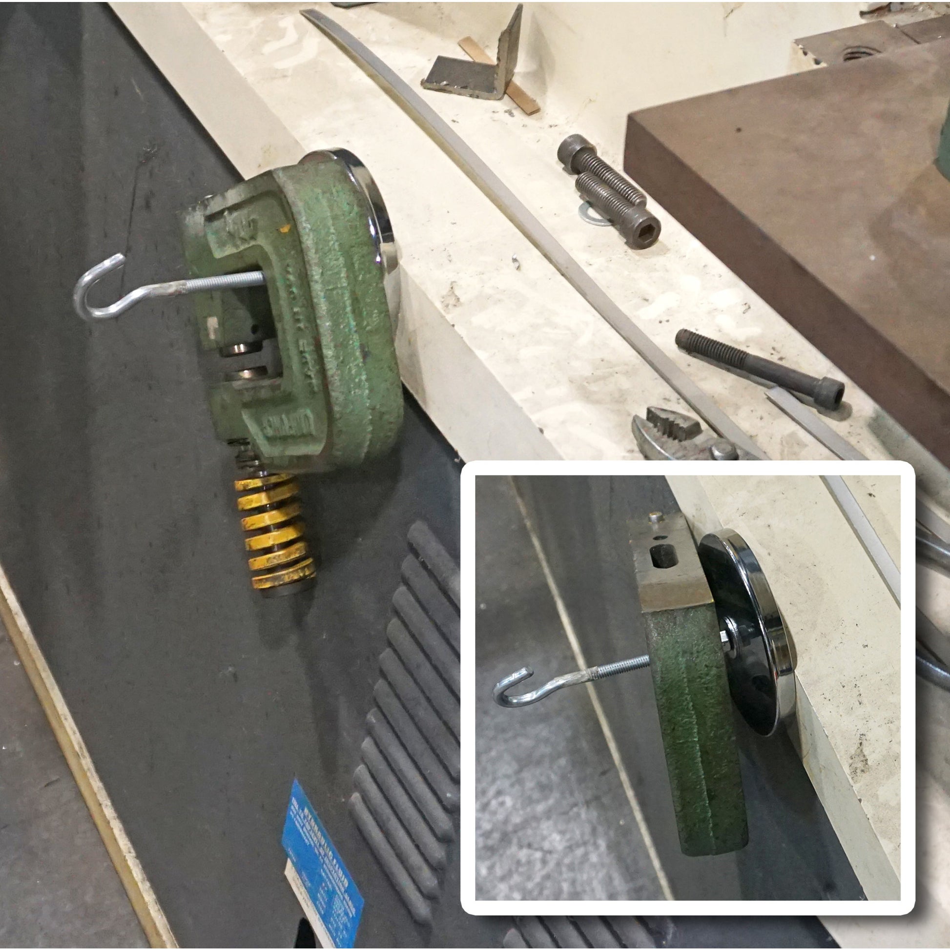 Load image into Gallery viewer, RB100C Heavy-Duty Ceramic Round Base Magnet - In Use