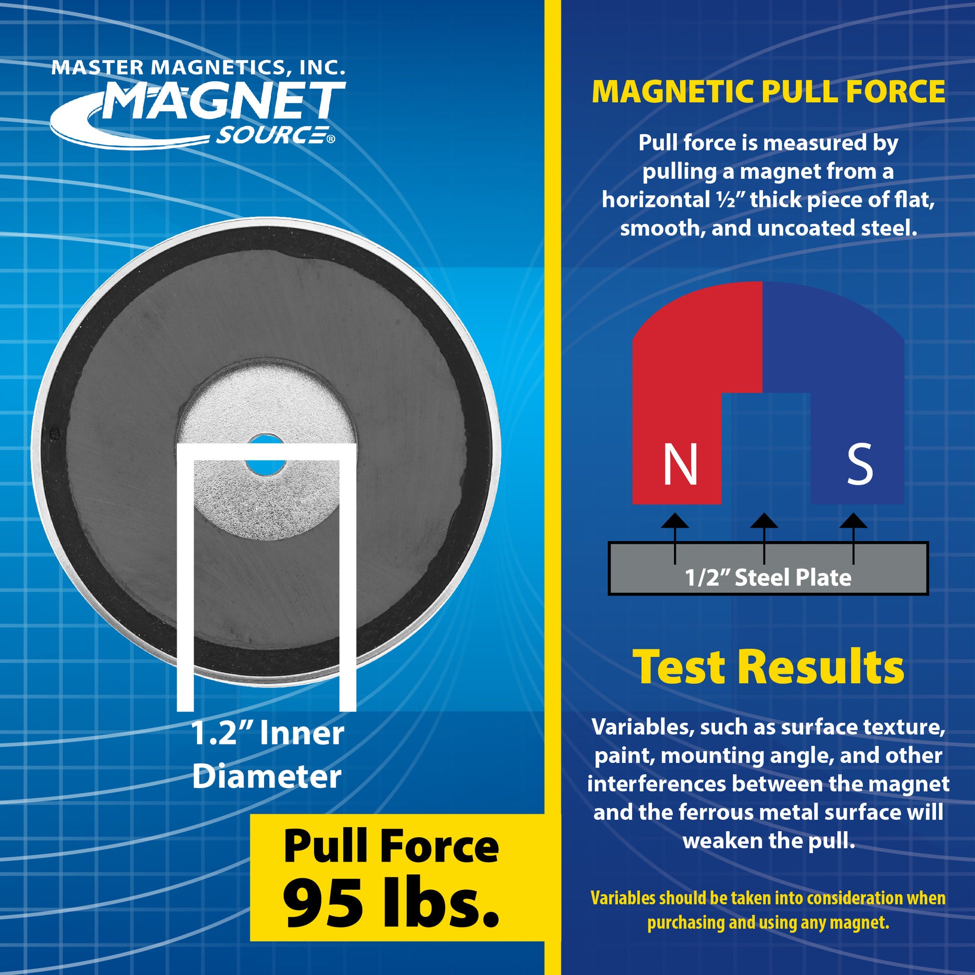 Load image into Gallery viewer, RB80PRC Heavy-Duty Ceramic Round Base Magnet - Specifications