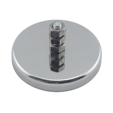 Load image into Gallery viewer, RB70B3N Heavy-Duty Ceramic Round Base Magnet with Bolt and Nuts - 45 Degree Angle View