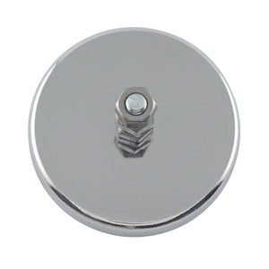 RB70B3N Heavy-Duty Ceramic Round Base Magnet with Bolt and Nuts - Top View