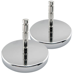 RB80POSTX2 Heavy-Duty Ceramic Round Base Magnet with Grooved Post (2pk) - 45 Degree Angle View