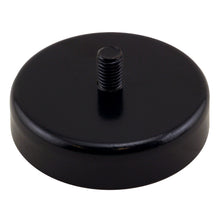 Load image into Gallery viewer, CACM300S01BPC Heavy-Duty Ceramic Round Base Magnet with Male Stud - 45 Degree Angle View