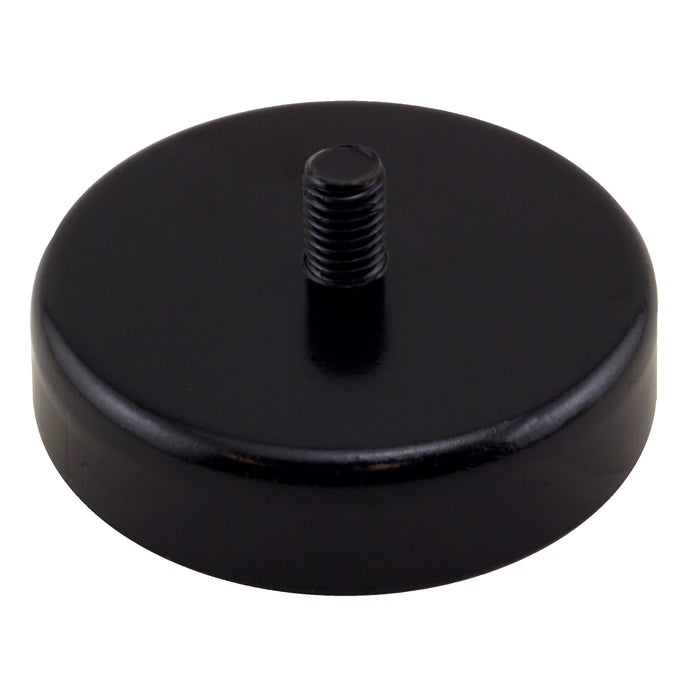 CACM300S01BPC Heavy-Duty Ceramic Round Base Magnet with Male Stud - 45 Degree Angle View