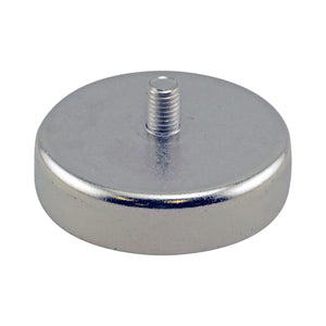 CACM300S01 Heavy-Duty Ceramic Round Base Magnet with Male Stud - 45 Degree Angle View