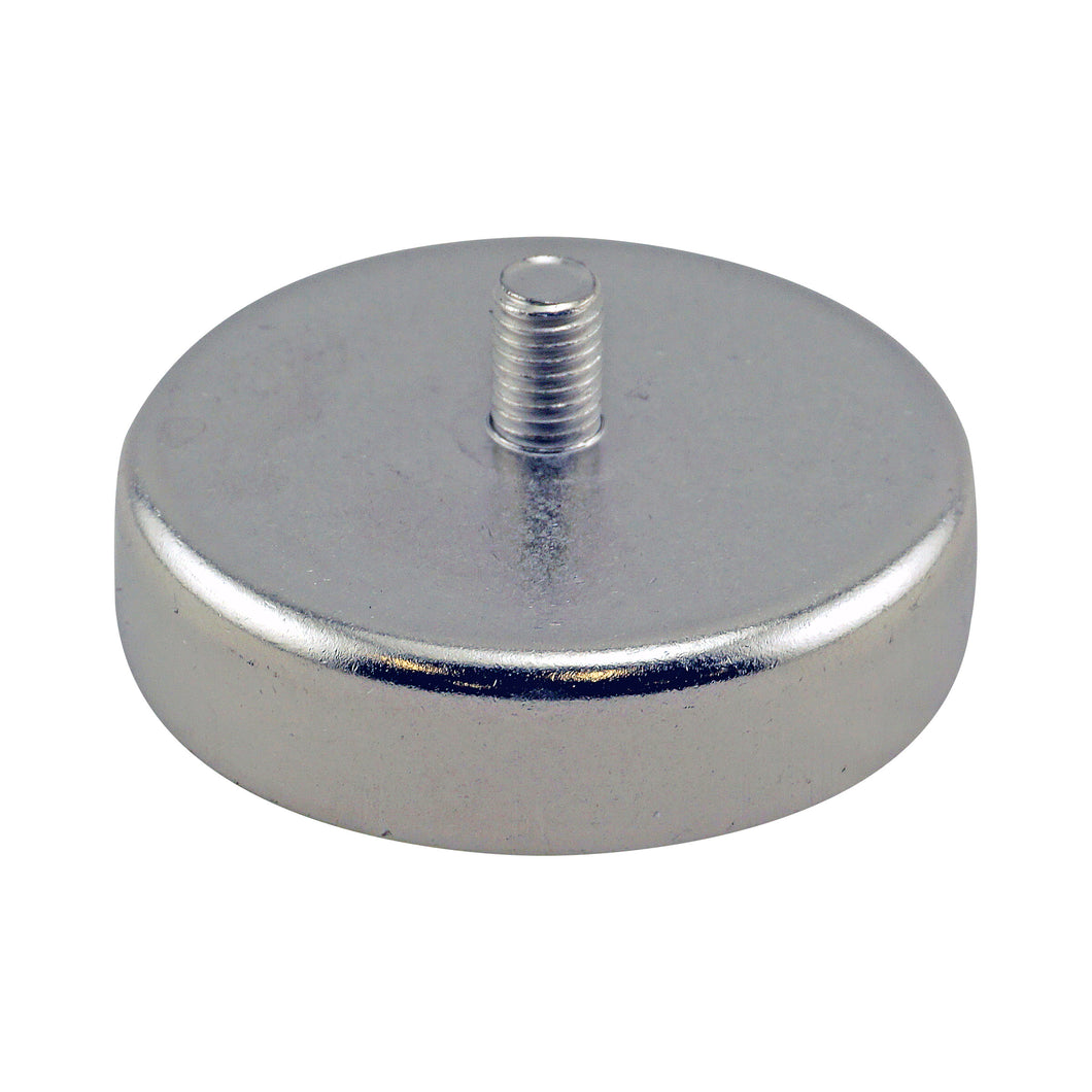 CACM300S01 Heavy-Duty Ceramic Round Base Magnet with Male Stud - 45 Degree Angle View
