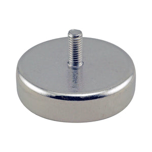 CACM300 Heavy-Duty Ceramic Round Base Magnet with Male Thread - 45 Degree Angle View