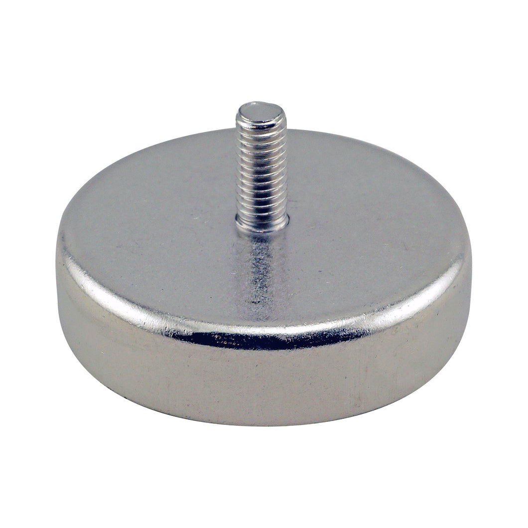 CACM300 Heavy-Duty Ceramic Round Base Magnet with Male Thread - 45 Degree Angle View