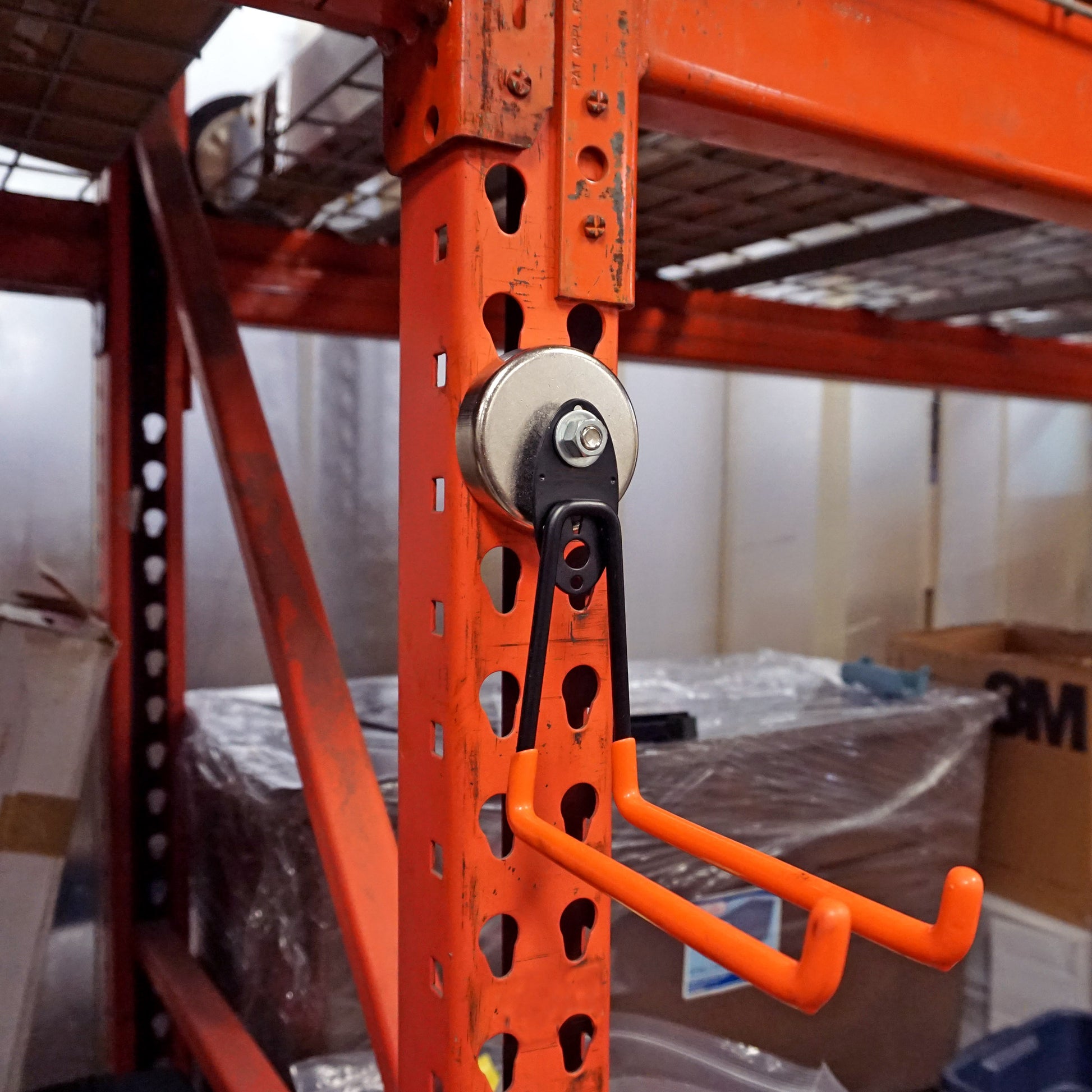 Load image into Gallery viewer, CACM300 Heavy-Duty Ceramic Round Base Magnet with Male Thread - In Use