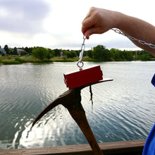 Load image into Gallery viewer, 07209 Heavy-Duty Holding and Retrieving Magnet - Hand Holding Chain to Magnet Holding Pick Axe