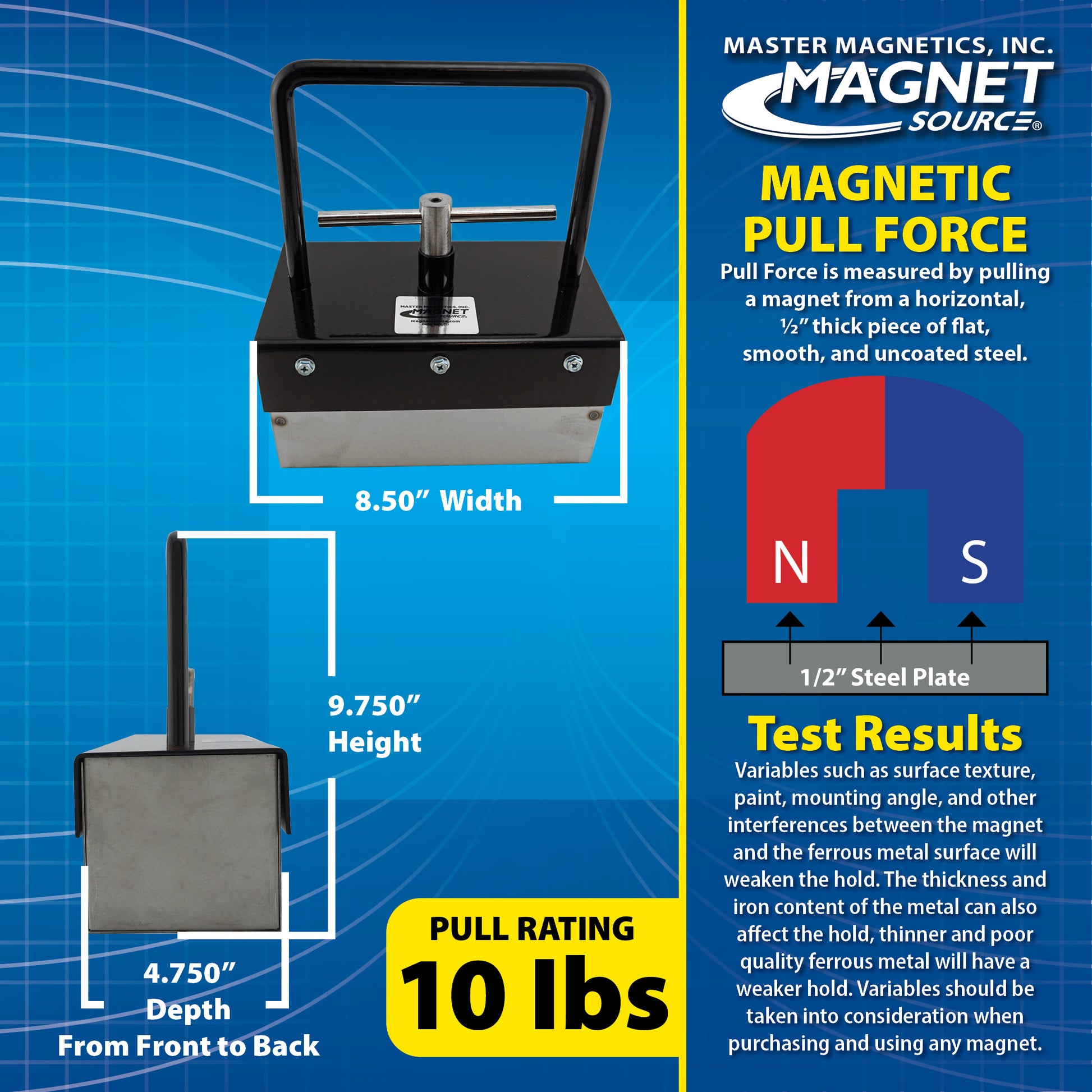 Load image into Gallery viewer, ML76C Heavy-Duty Magnetic Bulk Parts Lifter - Side View