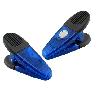 07506 Large Neodymium Magnetic Clips (2pk, Blue) - 45 Degree Angle View