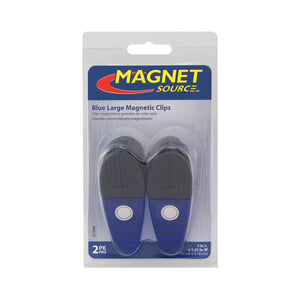 07506 Large Neodymium Magnetic Clips (2pk, Blue) - Side View