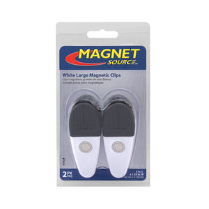 07523 Large Neodymium Magnetic Clips (2pk, White) - Side View