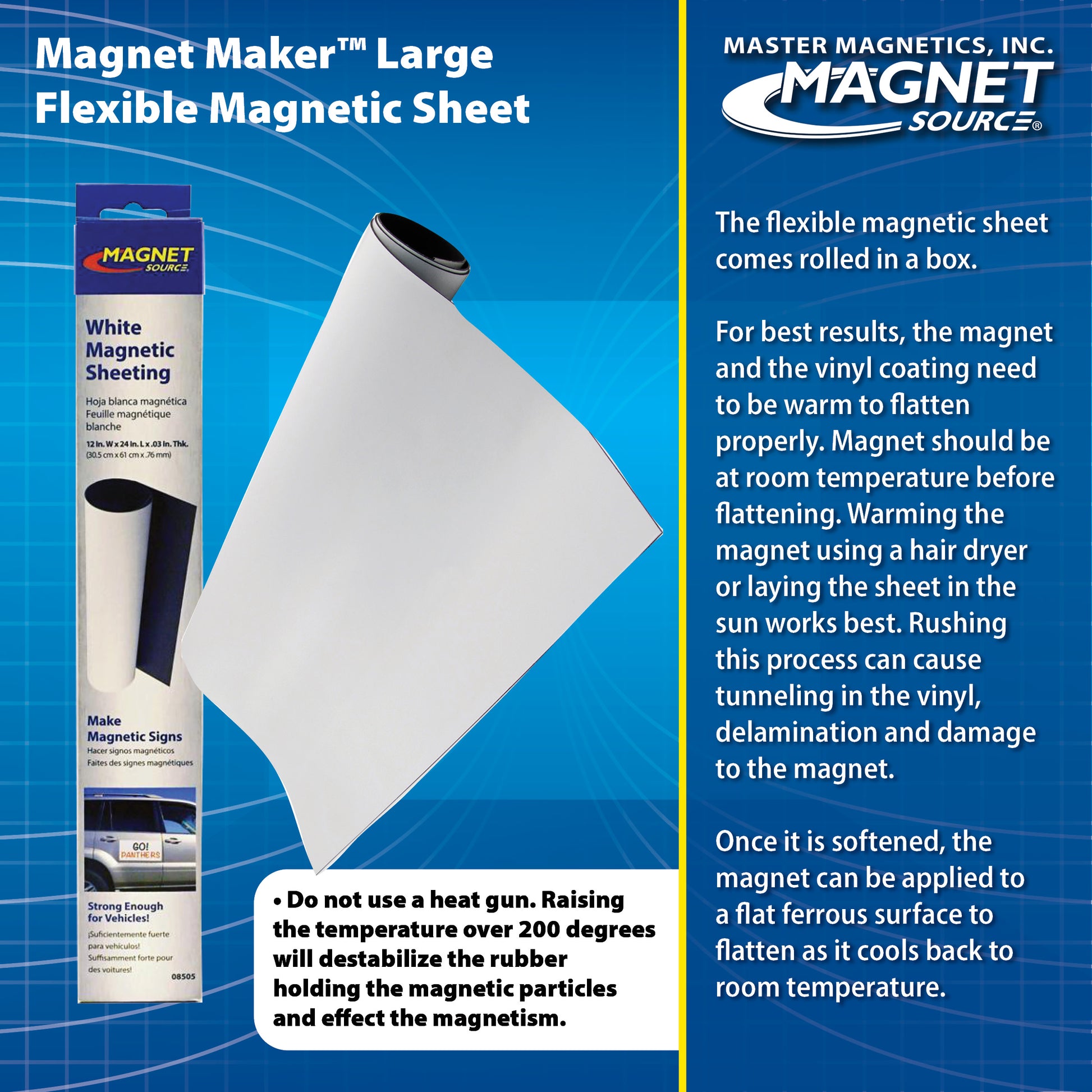 Load image into Gallery viewer, 08505 Magnet Maker™ Large Flexible Magnetic Sheet - Top View