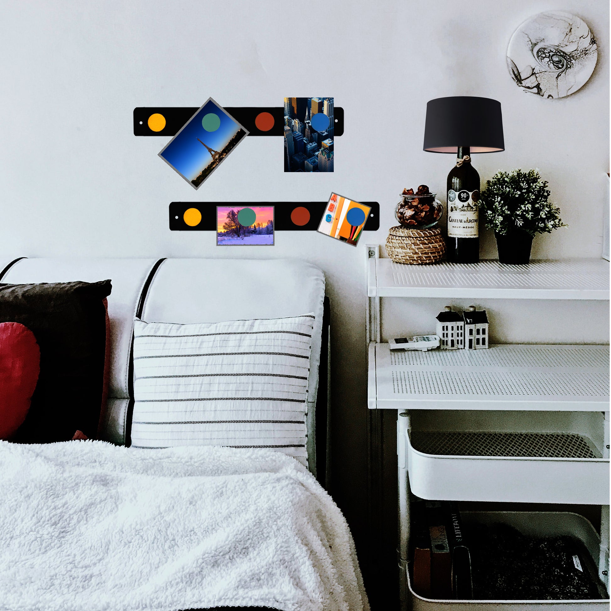 Load image into Gallery viewer, 08045 Magnetic Bulletin Bar - Black - 45 Degree Angle View