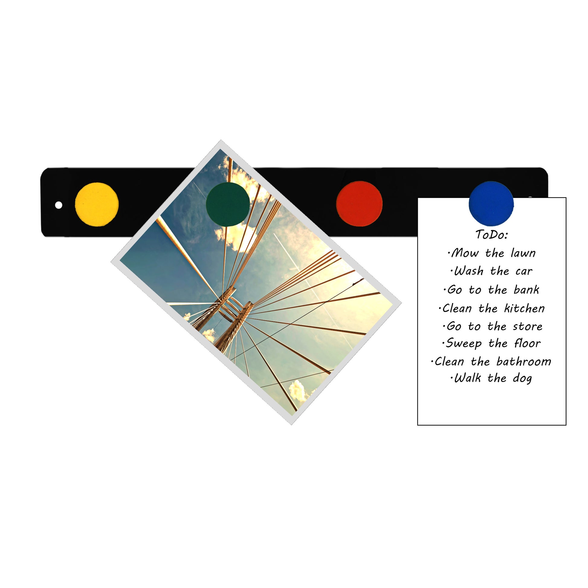 Load image into Gallery viewer, 08045 Magnetic Bulletin Bar - Black - 45 Degree Angle View