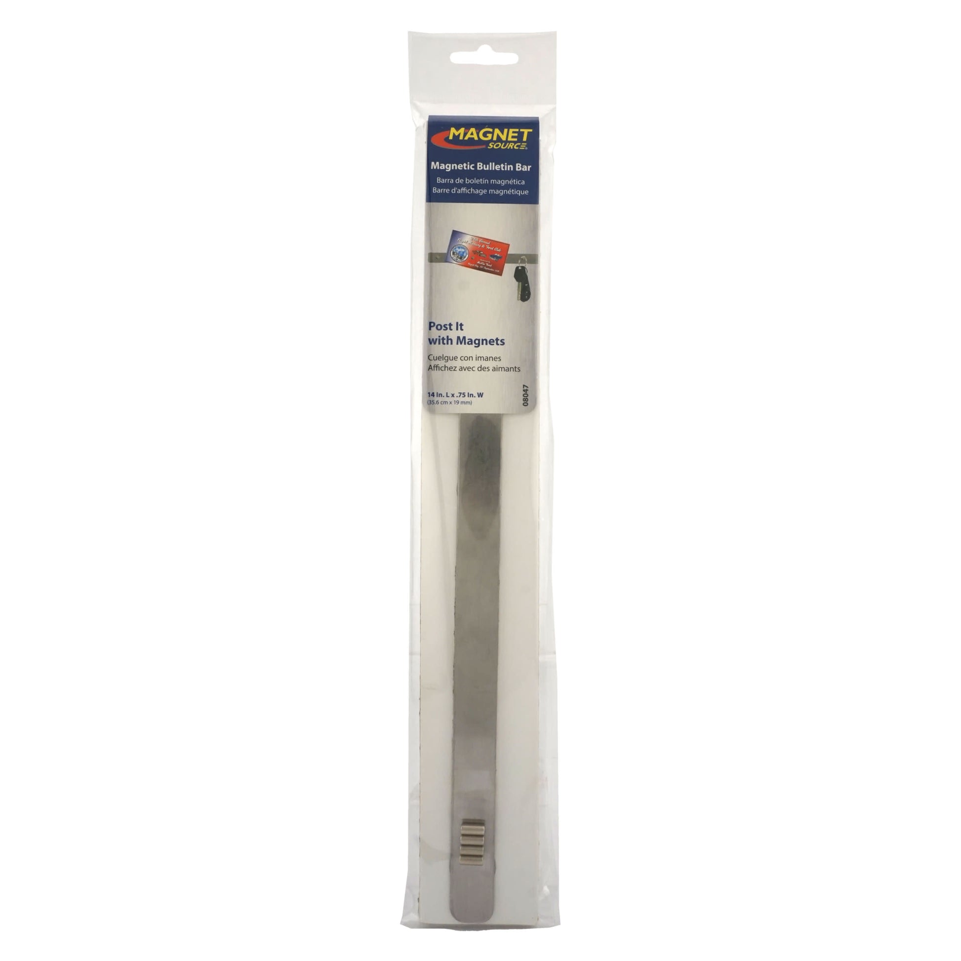 Load image into Gallery viewer, 08047 Magnetic Bulletin Bar - Brushed Steel - Packaging