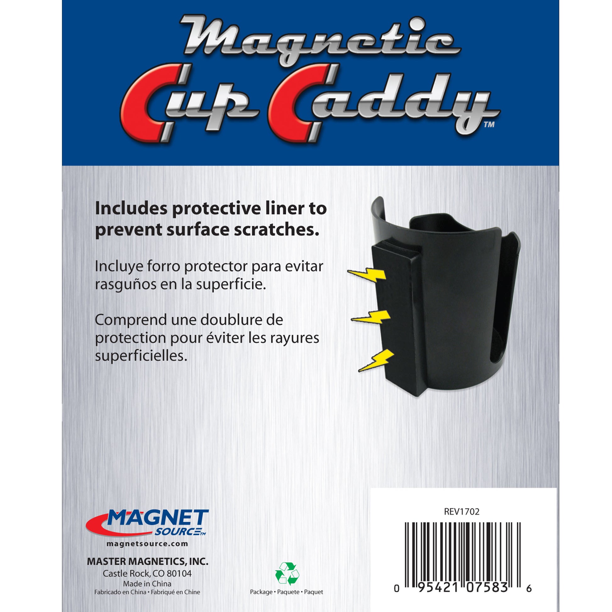 Load image into Gallery viewer, 07583 Magnetic Cup Caddy™, Black - Back of Packaging
