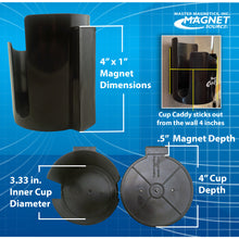 Load image into Gallery viewer, 07583 Magnetic Cup Caddy™, Black - Left Side View