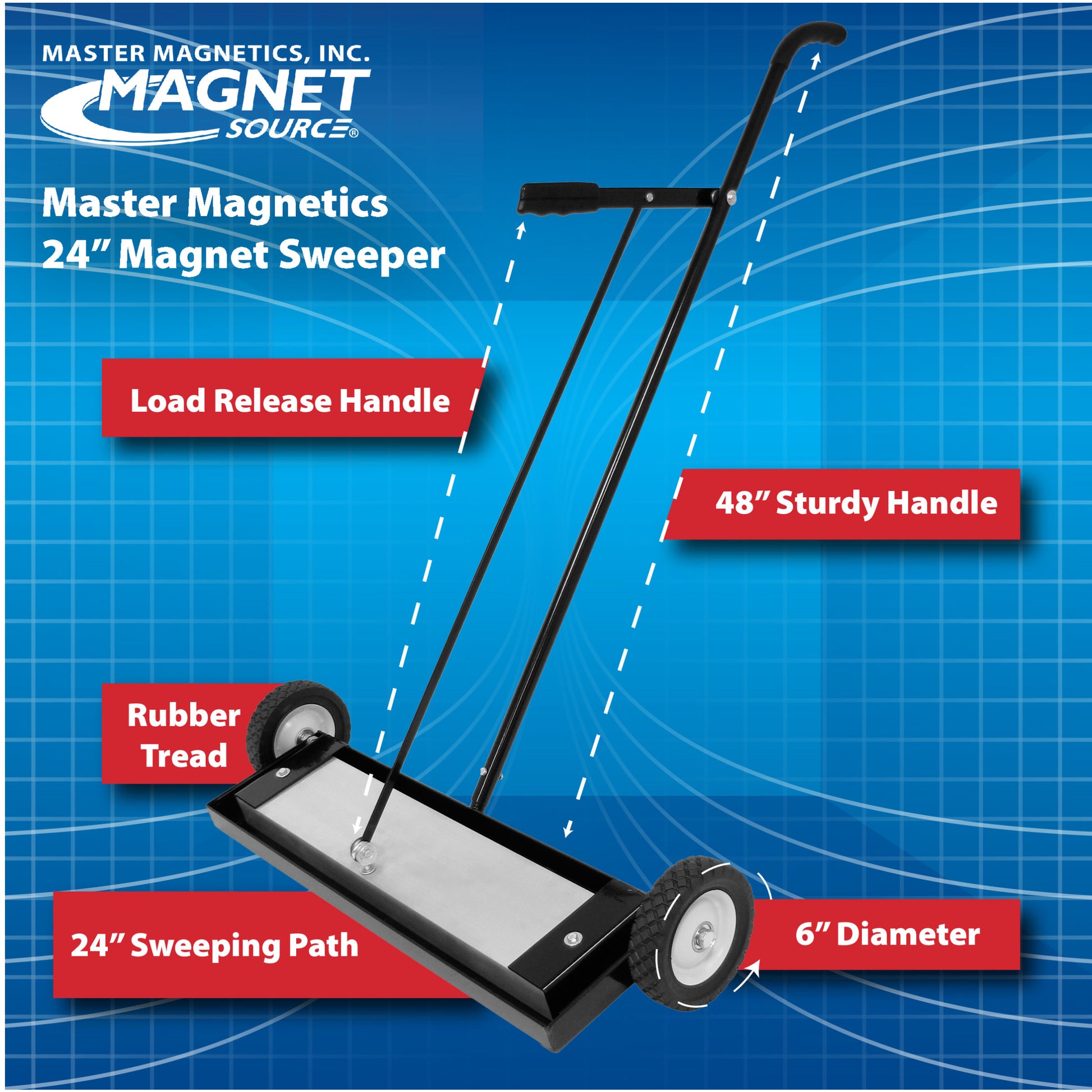 Load image into Gallery viewer, MFSM24RX Magnetic Floor Sweeper with Quick Release - Right Side View
