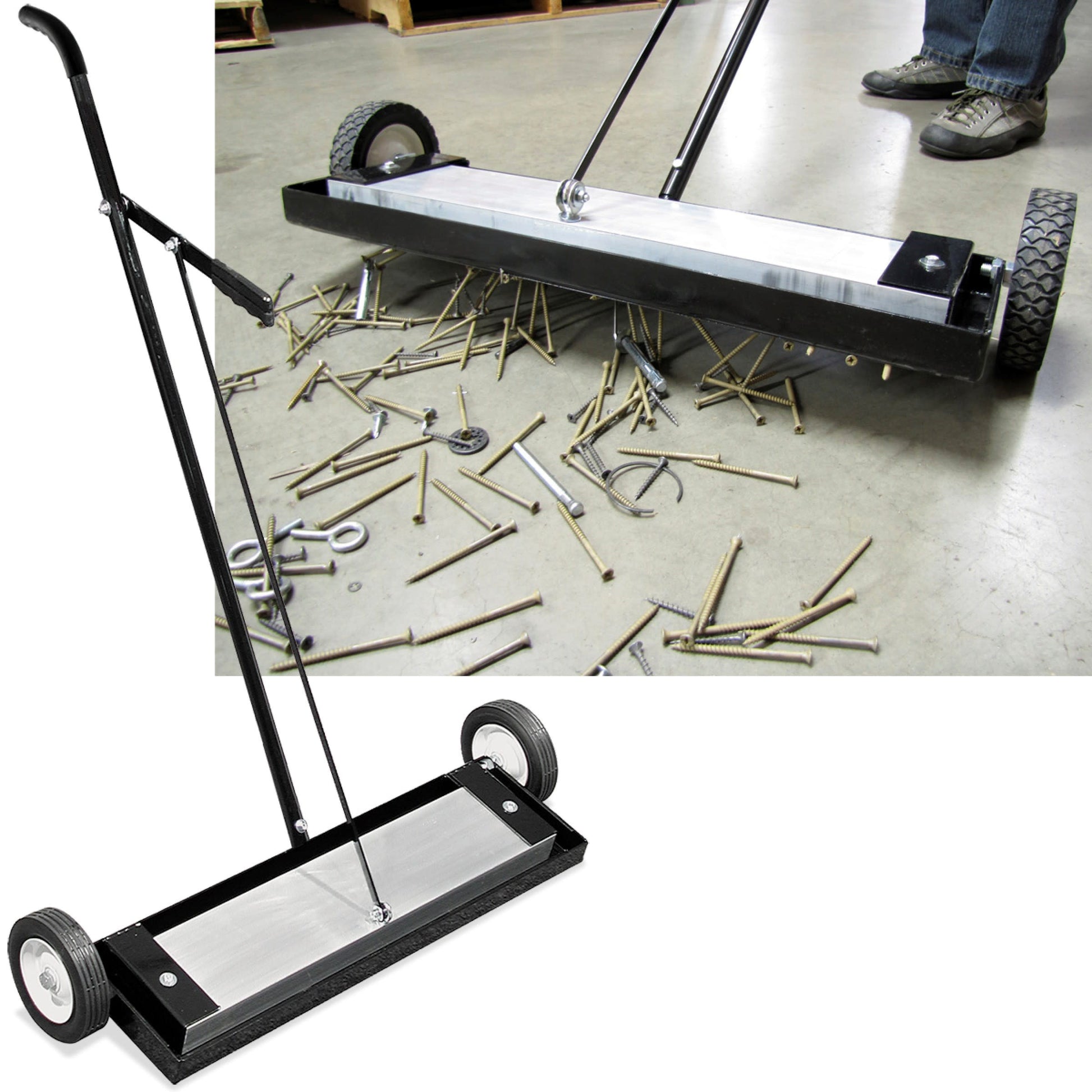 Load image into Gallery viewer, MFSM24RX Magnetic Floor Sweeper with Quick Release - In Use