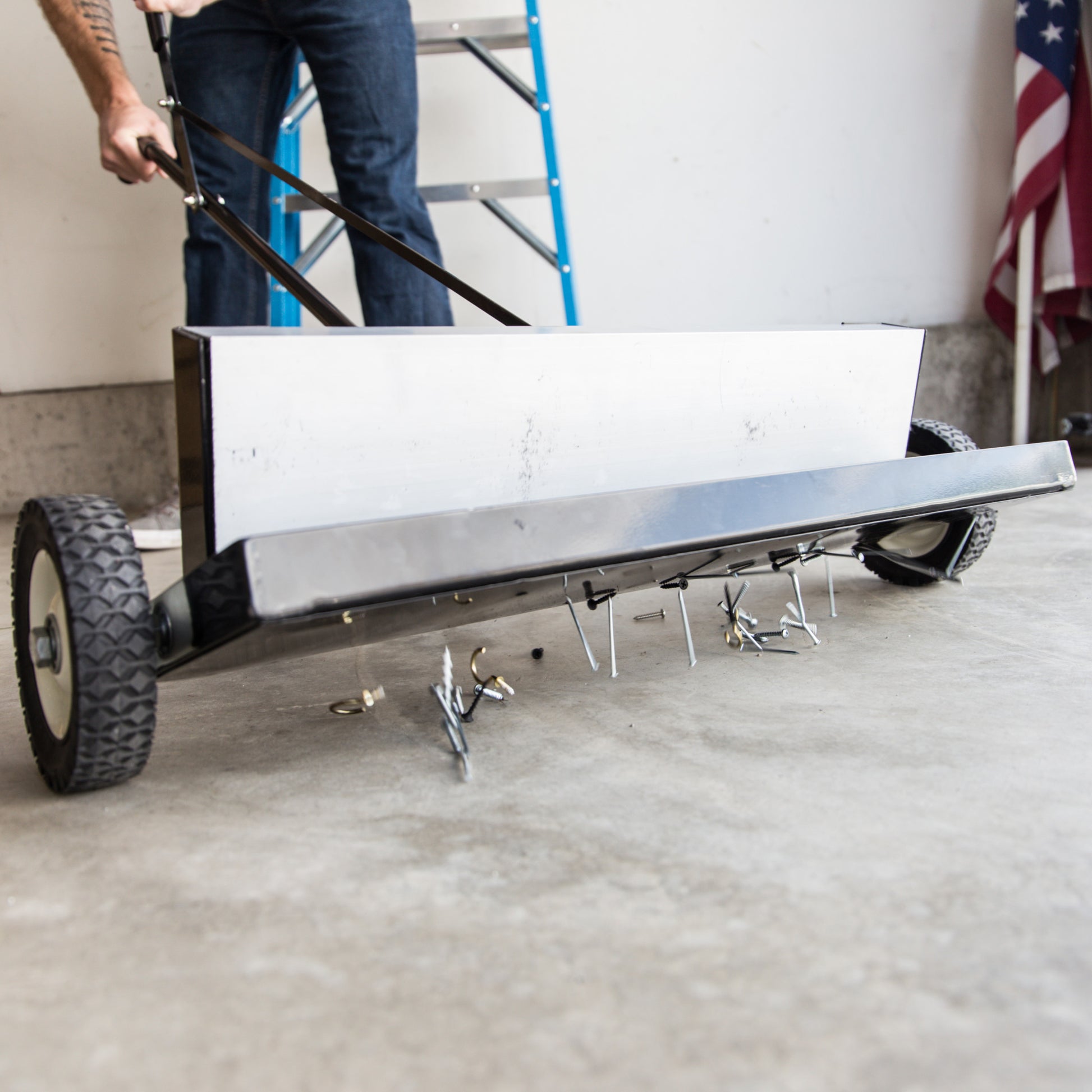 Load image into Gallery viewer, MFSM24RX Magnetic Floor Sweeper with Quick Release - In Use