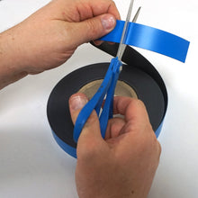 Load image into Gallery viewer, ZGN03040B/WKS50 Magnetic Labeling Strip w/ Blue Vinyl Surface - Side View