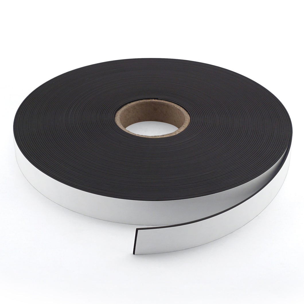 ZG03040W/WKS-F Magnetic Labeling Strip with White Vinyl Surface - 45 Degree Angle View