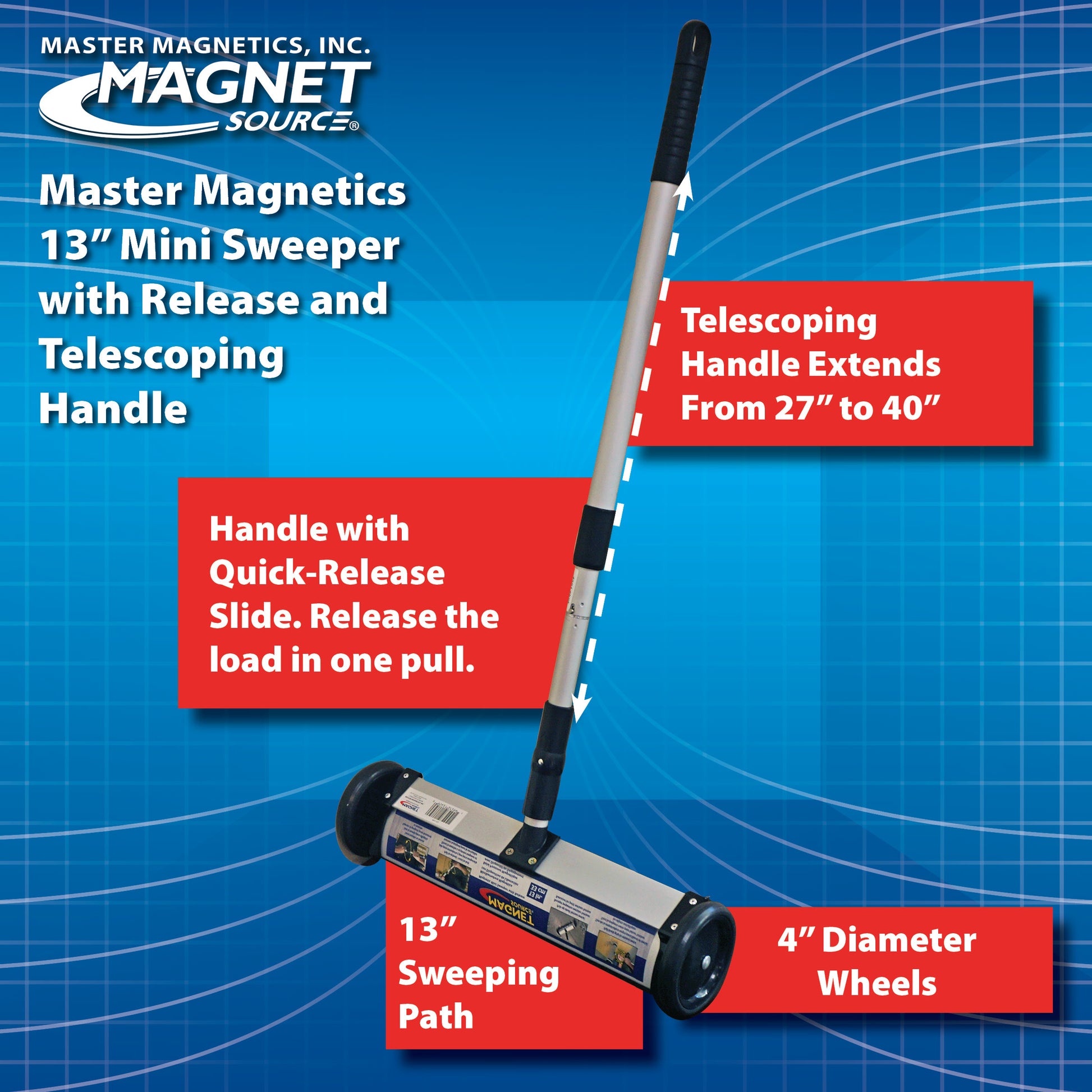 Load image into Gallery viewer, 07294 Magnetic Mini Sweeper™ with Quick Release - Specifications
