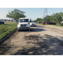 Load image into Gallery viewer, MRS96 Magnetic Road Sweeper - Truck with Sweeper attached, sweeping a construction site