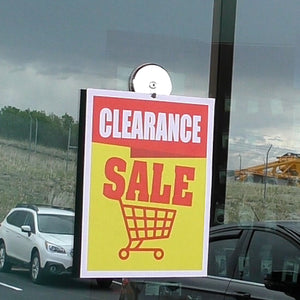 07254 Magnetic Window Decor Hooks (2pk) - Sale Sign Hanging from Hook in Store Front Window