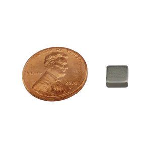 NB002542N Neodymium Block Magnet - Compared to Penny for Size Reference