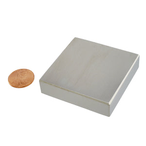 NB058N-35 Neodymium Block Magnet - Compared to Penny for Size Reference
