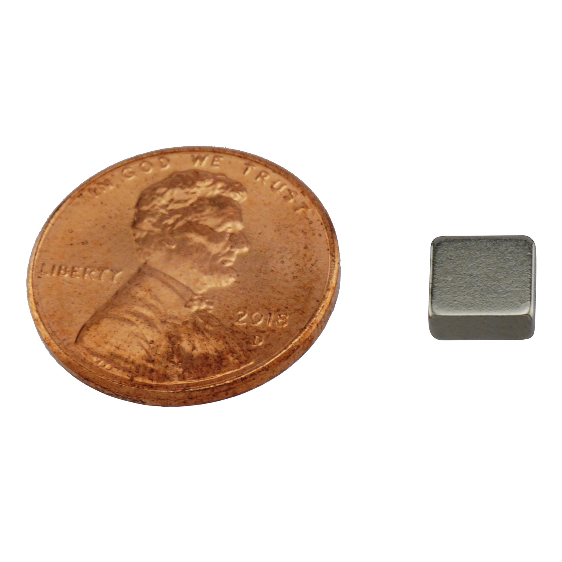 Load image into Gallery viewer, NB12525N-35 Neodymium Block Magnet - Compared to Penny for Size Reference