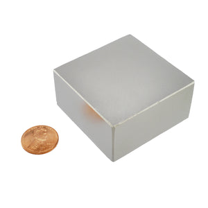 NB147N-35 Neodymium Block Magnet - Compared to Penny for Size Reference