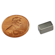 Load image into Gallery viewer, NB188S375N-35 Neodymium Block Magnet - Compared to Penny for Size Reference